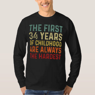 Retro 34 Years Old Men Women  Saying 34th Birthday T-Shirt