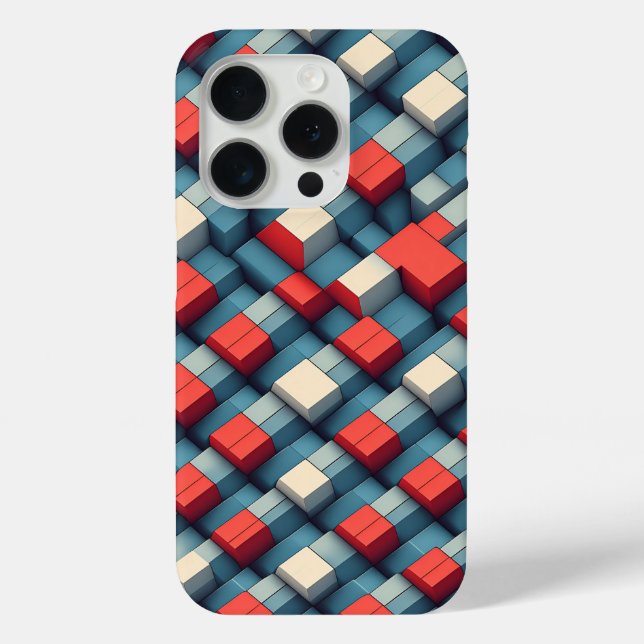 Retro 3D Geometric Cube Phone Case Abstract Color (Back)