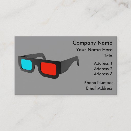 Customizable 3D Glasses in Black &amp; White Business Cards
