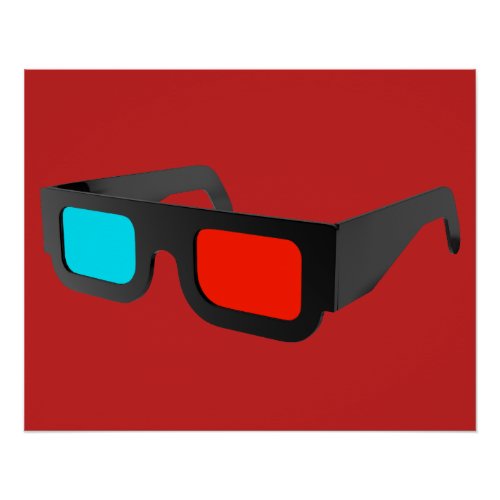 Retro 3D Glasses Graphic Poster