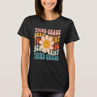 Retro 3rd Grade Teacher Daisy Colorful Third Grade T-Shirt