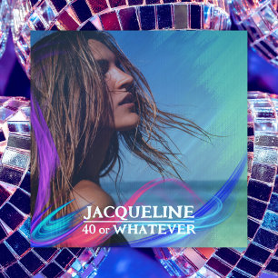 Retro 40th Birthday Colorful 90s Music Album Cover Invitation