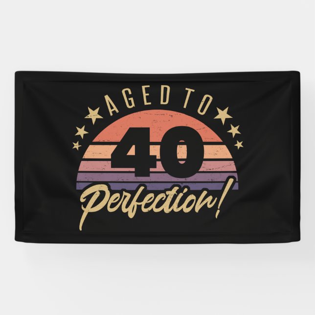 Retro 40th Birthday Humor Banner (Horizontal)