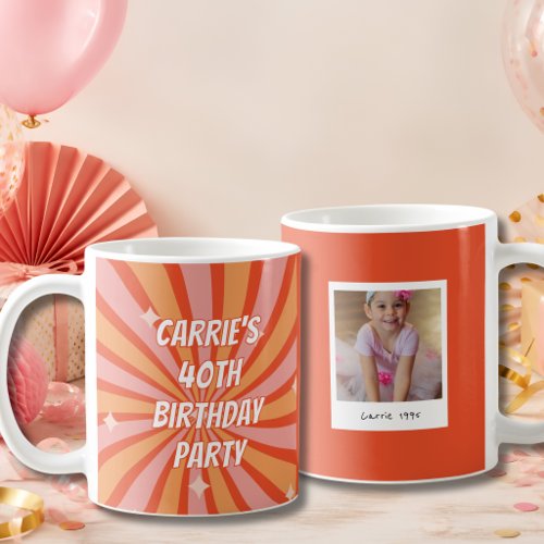 Retro 40th Birthday Photo  Coffee Mug