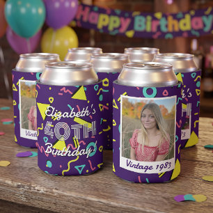 Retro 40th Birthday Vintage 1983 Photo Can Cooler