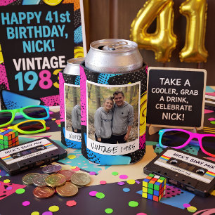 Retro 40th Birthday Vintage 1985 Retro Beer Can Cooler