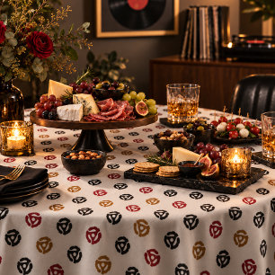 Retro 45 RPM Vinyl Record Adapter Tablecloth – Vin