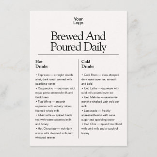 Retro 4 List Logo White Ivory Business Menu