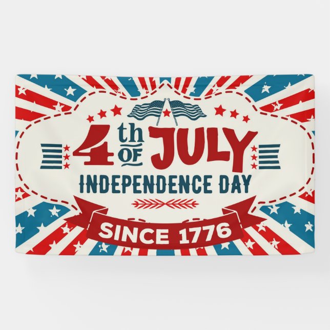 Retro 4th of July  Banner (Horizontal)