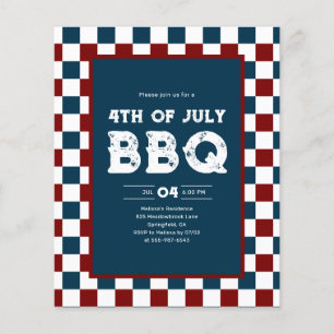 Retro 4th of July BBQ Party Checkered Flyer