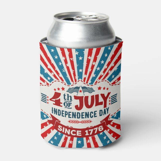 Retro 4th of July Can Cooler (Can Front)