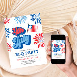 Retro 4th of July Fireworks America Flag BBQ Party Invitation<br><div class="desc">A cute and retro style 4th of July invitation perfect for backyard BBQ party this independence day.</div>