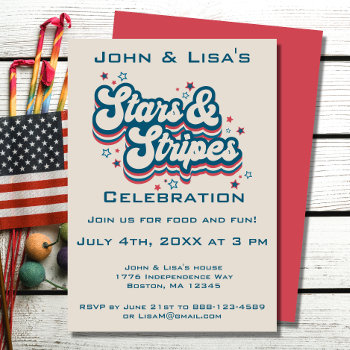 Retro 4th Of July Party Invitation by KrysantheKreations at Zazzle