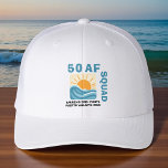 Retro 50 AF Beach Crew Celebration Hat<br><div class="desc">Celebrate your 50th in true beach-vibes style with this retro 50 AF celebration hat! Featuring a warm vintage beach graphic, bold retro typography, and laid-back coastal energy, this hat is perfect for milestone birthdays, beach getaways, party weekends, group celebrations, or everyday fun. Lightweight, comfortable, and fully customizable, it makes the...</div>