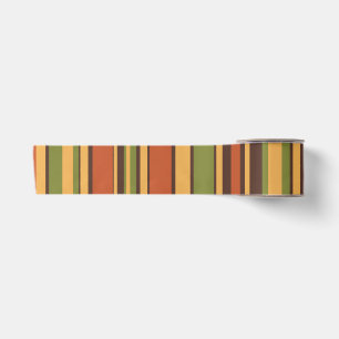 Retro 50s 60s 70s Stripes Orange Avocado Brown Satin Ribbon