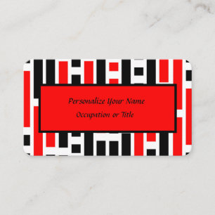 Retro 50s Art Deco Red Black Unique Business Card