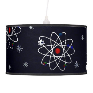Retro 50s Atomic Print Black White Pendant Lamp