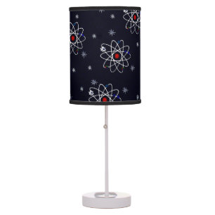 Retro 50s Atomic Print Black White Table Lamp