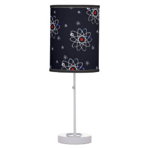 Retro 50s Atomic Print Black White Table Lamp