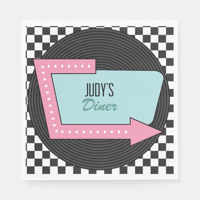 Retro 50s Birthday Party    Napkins (Front)