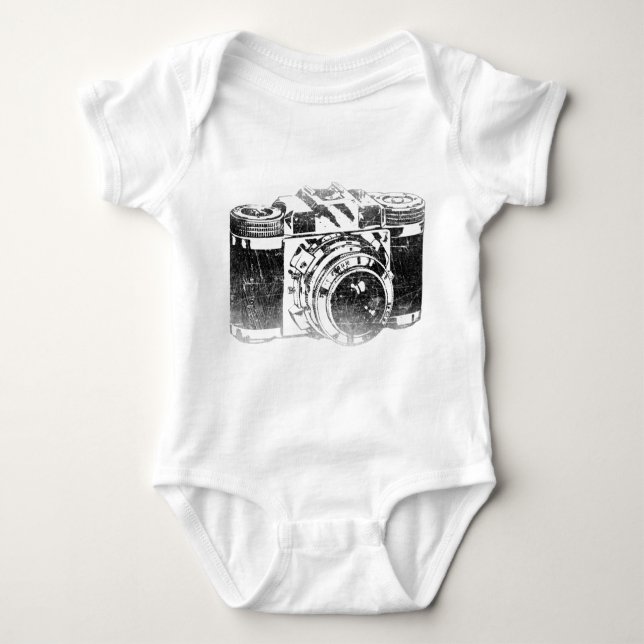 Retro 50's camera baby bodysuit (Front)
