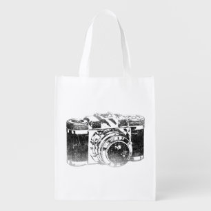 Retro 50's camera grocery bag
