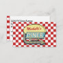 Retro 50's Diner Sign Red Checkered Restaurant Business Card