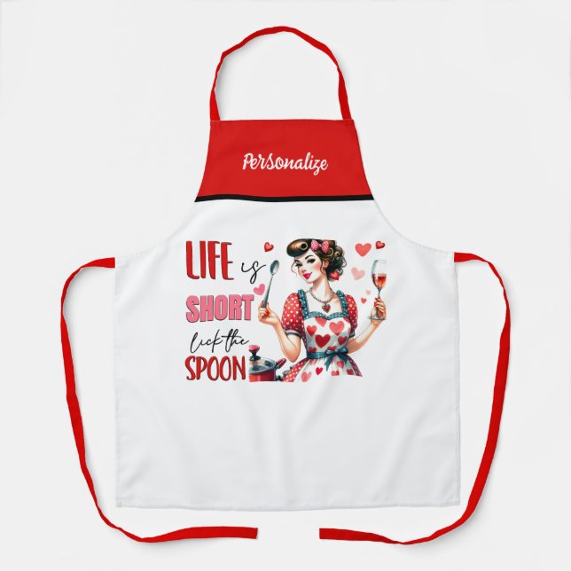 Retro 50s Glam Housewife Funny Sarcastic Humor Apron (Front)