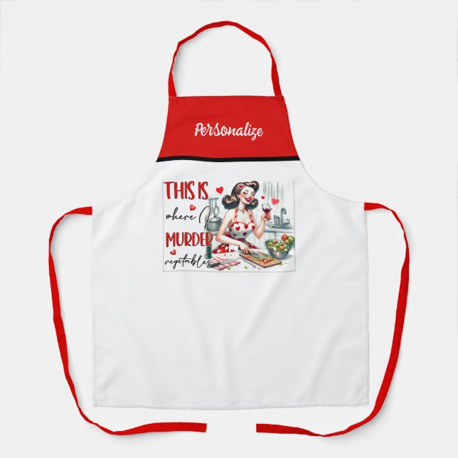 Retro 50s Glam Housewife Funny Sarcastic Humor Apron (Front)