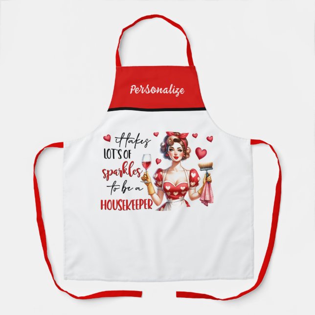 Retro 50s Glam Housewife Funny Sarcastic Humor Apron (Front)