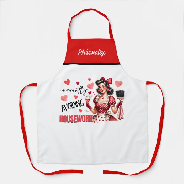 Retro 50s Glam Housewife Funny Sarcastic Humor Apron (Front)