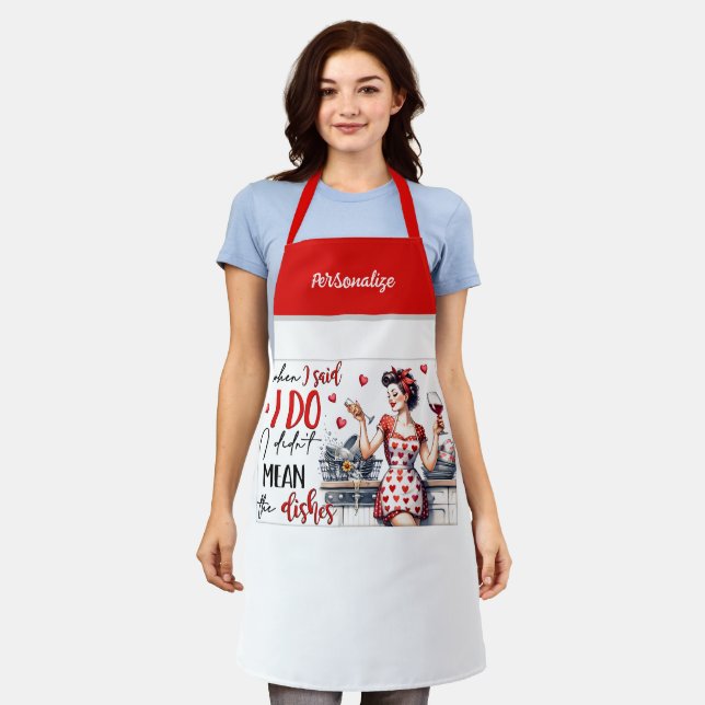 Retro 50s Glam Housewife Funny Sarcastic Humor Apron (Worn)
