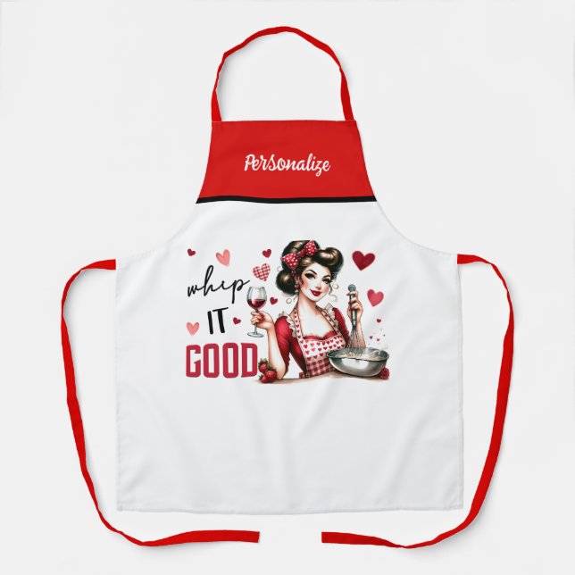 Retro 50s Glam Housewife Funny Sarcastic Humor Apron (Front)
