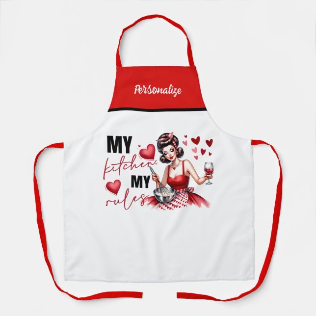 Retro 50s Glam Housewife Funny Sarcastic Humor Apron (Front)