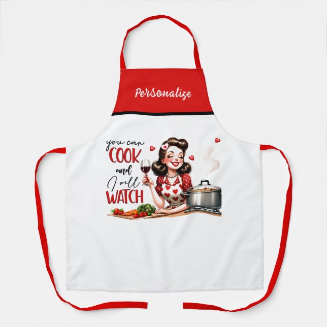 Retro 50s Glam Housewife Funny Sarcastic Humor Apron (Front)
