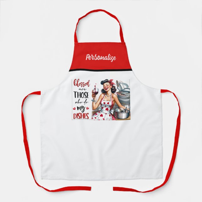 Retro 50s Glam Housewife Funny Sarcastic Humor Apron (Front)