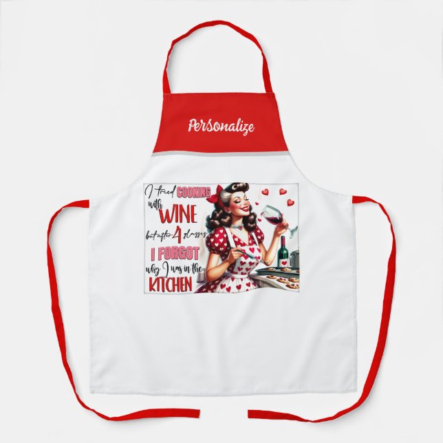 Retro 50s Glam Housewife Funny Sarcastic Humor Apron (Front)
