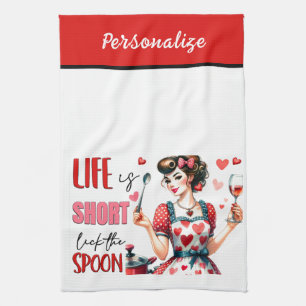 Retro 50s Glam Housewife Funny Sarcastic Humor Kitchen Towel