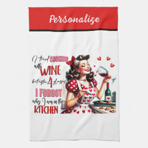 Retro 50s Glam Housewife Funny Sarcastic Humor Kitchen Towel