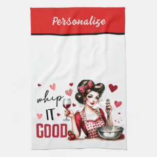 Retro 50s Glam Housewife Funny Sarcastic Humor Kitchen Towel