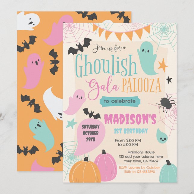 Retro 50s Halloween Party Invitation (Front/Back)