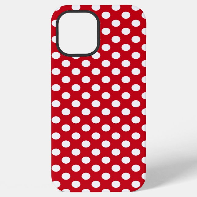 Retro 50's Inspired Red White Polka Dot Pattern Iphone Case (Back)