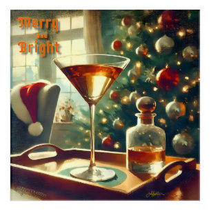 Retro 50s Manhattan Martini For Santa Acrylic Print