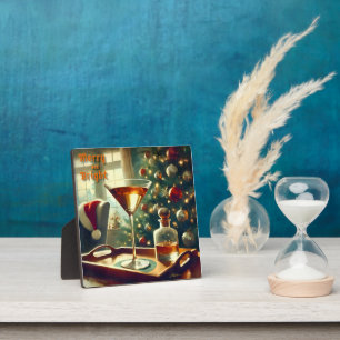 Retro 50s Manhattan Martini For Santa Plaque