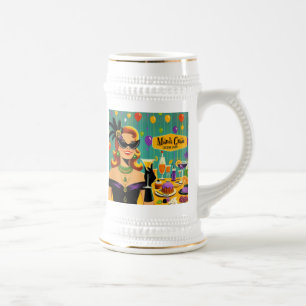 Retro 50s Mardi Gras Cocktail Party Beer Stein