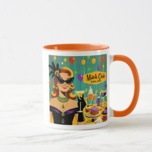 Retro 50s Mardi Gras Martini Cocktail Party Mug