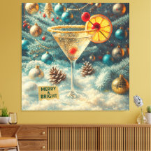 Retro 50s Merry & Bright Christmas Flurry Martini