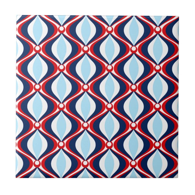 Retro 50s Pattern Ceramic Tile (Front)
