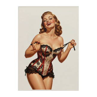 Retro 50's Pin-up Beauty Acrylic Print