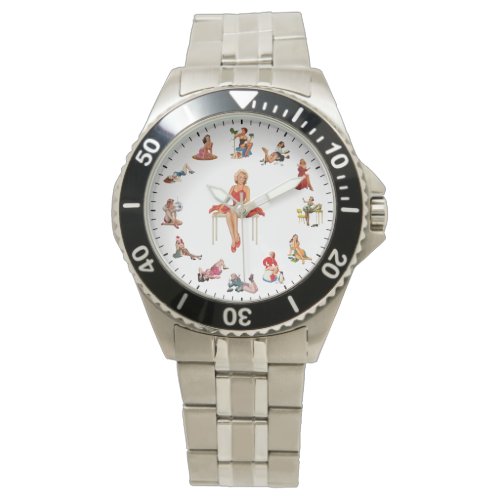 Retro 50s Pinup Girls 2 Themed Watch